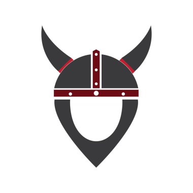 Miğfer vikinglerin logosu vektör dizayn ediyor