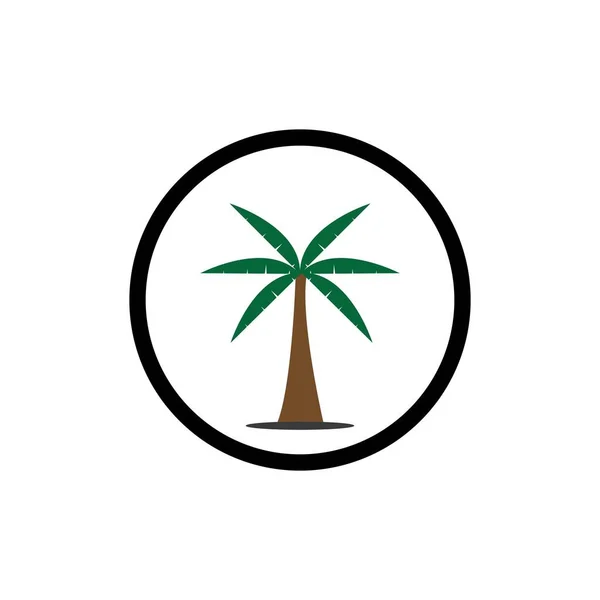 Palmera Verano Logo Plantilla Vector Ilustración — Vector de stock