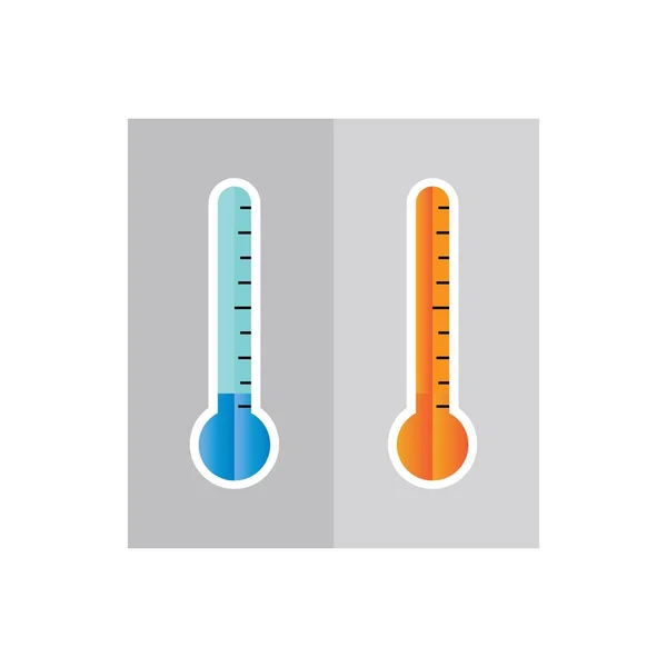 Thermometers Icon Different Zones Vector Image Isolated White Background — Stock Vector