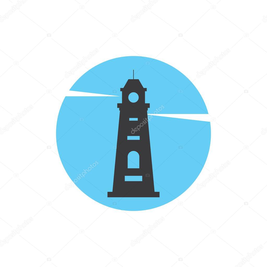 Lighthouse logo template design. Vector illustration.