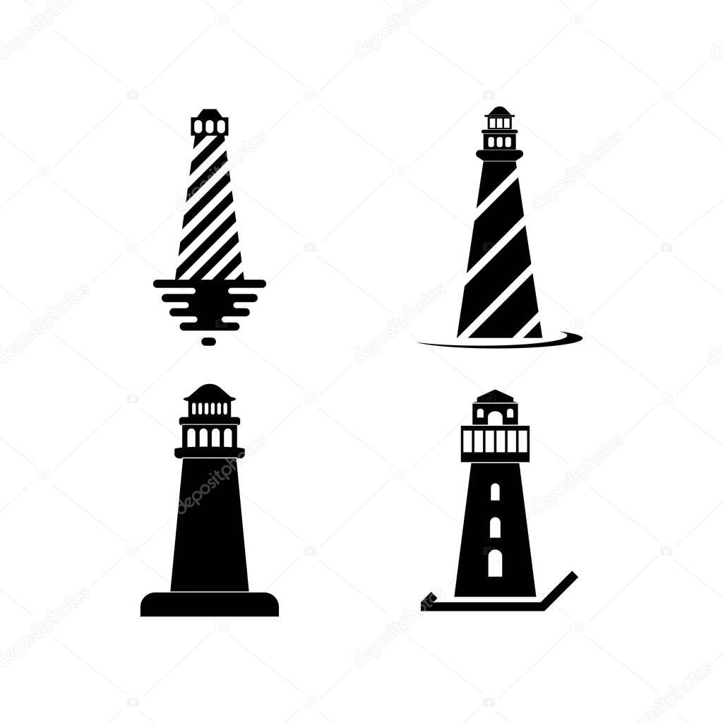 Lighthouse logo template design. Vector illustration.