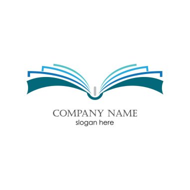 Kitap eğitimi logo şablonu vektör illüstrasyon tasarımı