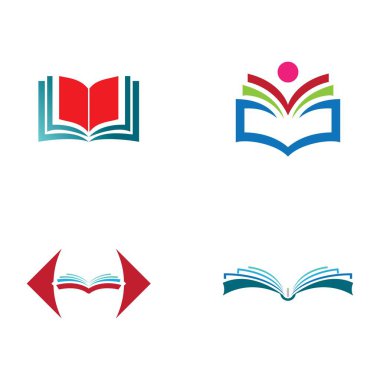 Kitap eğitimi logo şablonu vektör illüstrasyon tasarımı