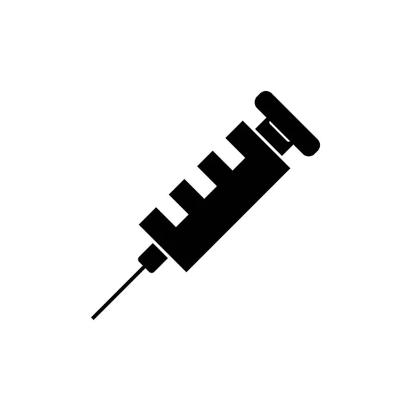 Ícone Linear Vacinação Seringa Com Frasco Para Injetáveis Prevenção Comum — Vetor de Stock
