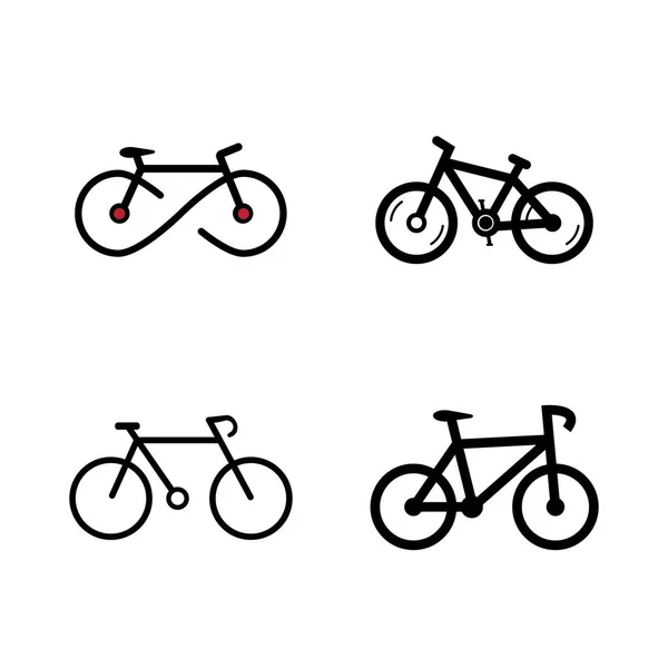 Icono Bici Logo Vector Ilustración Negro Sobre Fondo Blanco — Vector de stock