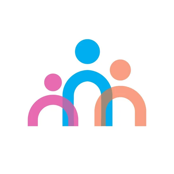 幸せな家族のロゴベクトルデザインテンプレート — ストックベクタ