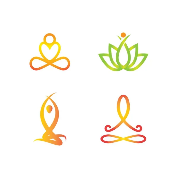 Yoga Lotus Pose Yoga Liefde Gestileerde Vector Icoon — Stockvector