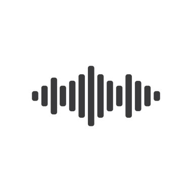 Ses dalgası müzik logo vektör şablonu