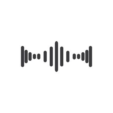 Ses dalgası müzik logo vektör şablonu