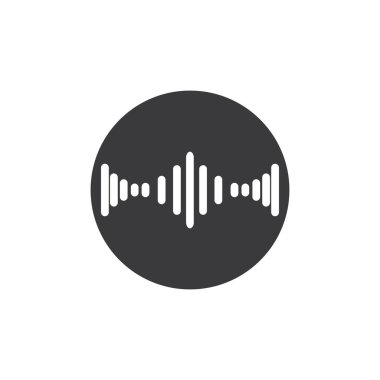 Ses dalgası müzik logo vektör şablonu