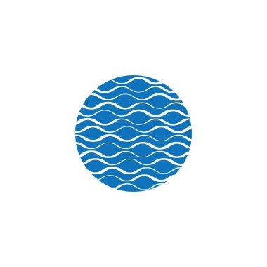 Su Dalgası sembolü ve simge logo şablonu vektörü 