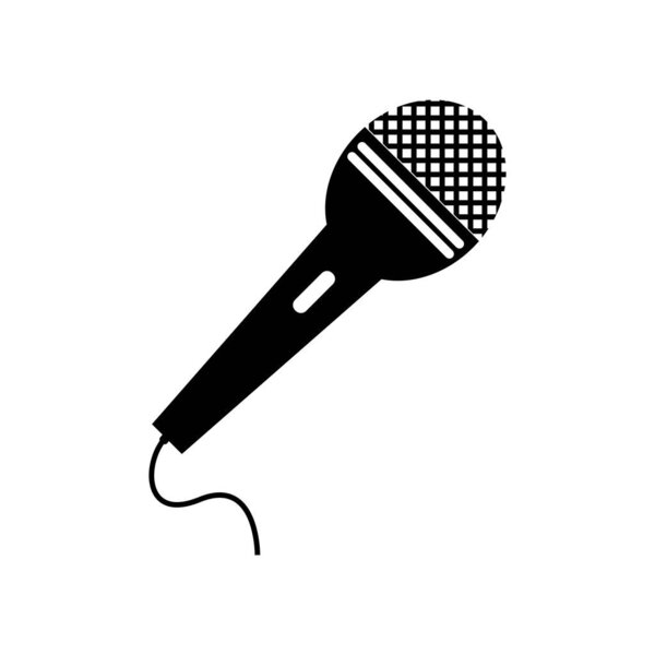 microphone icon vector template flat design