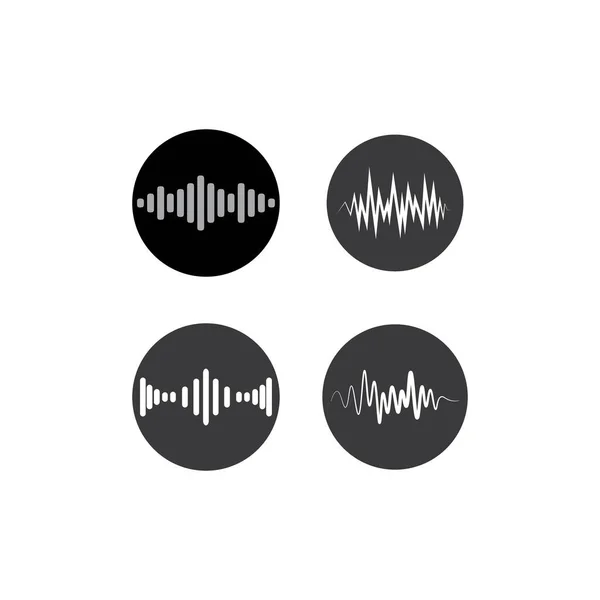 Sonido Onda Música Logo Vector Plantilla — Archivo Imágenes Vectoriales
