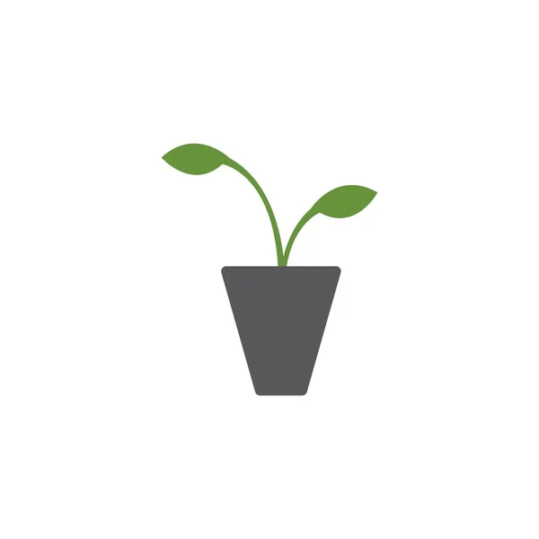 Flower Vase Logo Vector Design Illustration Template — Stock Vector
