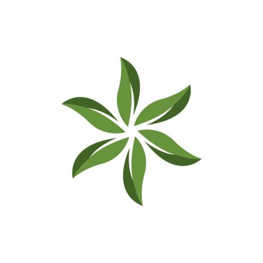Yeşil yaprak logosu ekoloji doğa element vektör simgesi