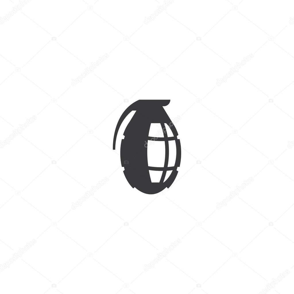 Grenade icon vector, filled flat sign, solid pictogram isolated on white. Symbol, logo illustration
