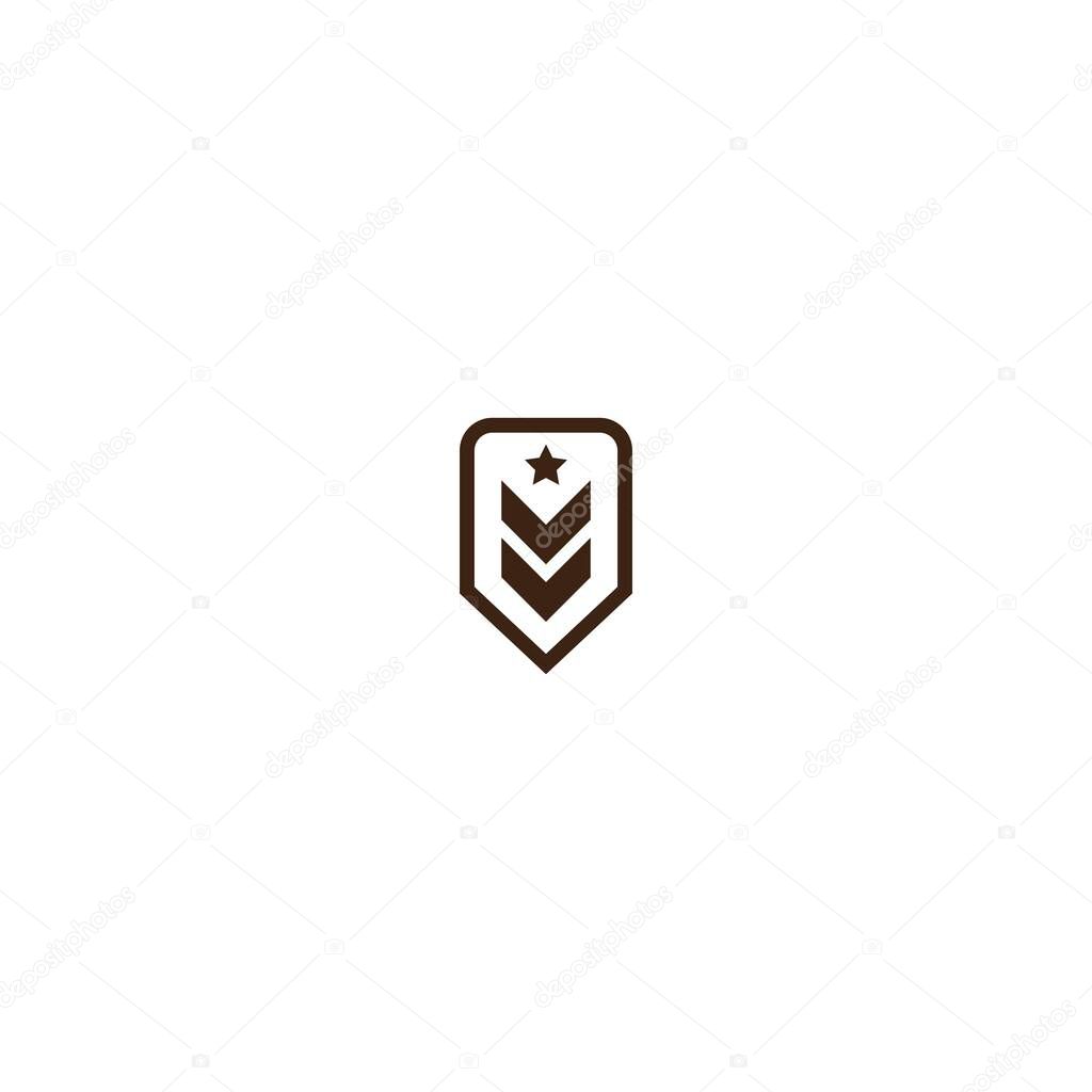Military rank icon vector design illustration template