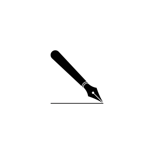 Penna Stilografica Icona Vettoriale Disegno Illustrazione Sfondo Modello — Vettoriale Stock