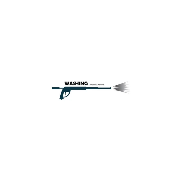 Modèle Logo Pistolet Lavage Sous Pression Conception Vectorielle Nettoyage Outils — Image vectorielle
