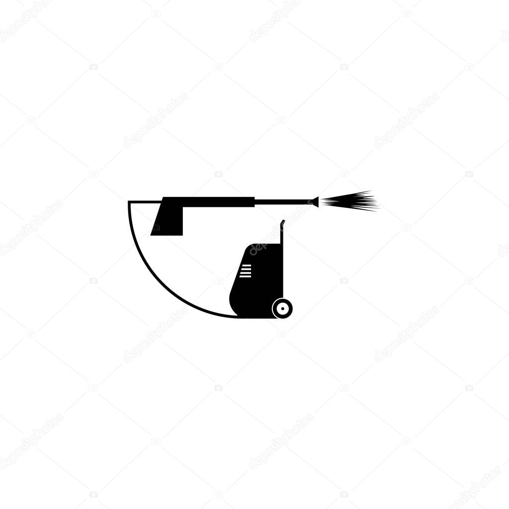 Pressure washing gun logo template. Cleaning vector design. Tools illustration