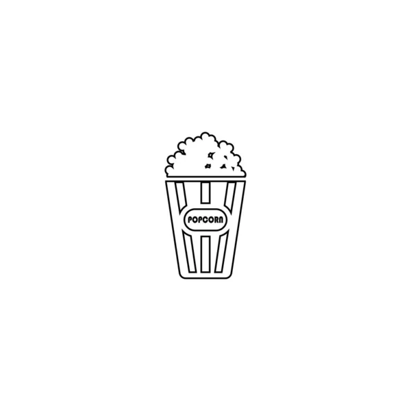 Popcorn Icona Vettore Isolato Logo Disegno Illustrazione — Vettoriale Stock