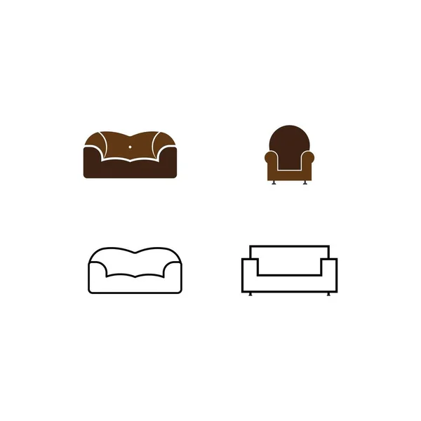 Sofa Icon Vector Illustration Logo Design Background — Stockový vektor