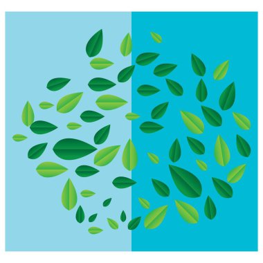 Uçan yeşil yaz yaprakları beyaz şeffaf arka planda. Vektör yaz indirimi konsepti. Hepsi izole ve katmanlı.