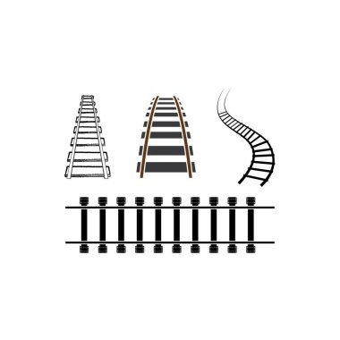  Demiryolu logo vektör tasarımı illüstrasyonu