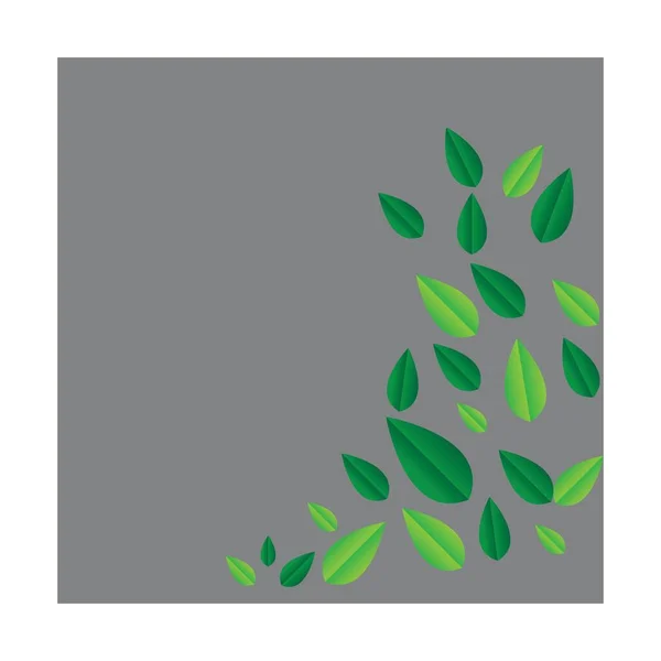 Foglie Volanti Verdi Estive Fogliame Sfondo Bianco Trasparente Vettore Estate — Vettoriale Stock