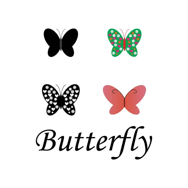 Beauty Butterfly Логотип Шаблона Векторной Иконки — стоковый вектор