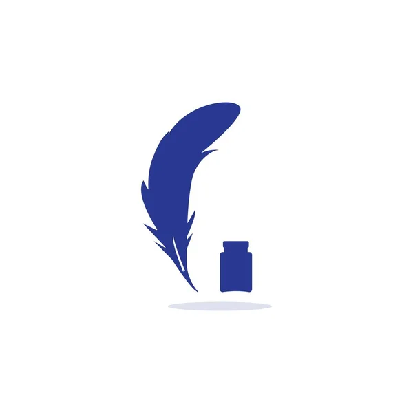 Feather Logotipo Fundo Papel Parede Ilustração Design — Vetor de Stock