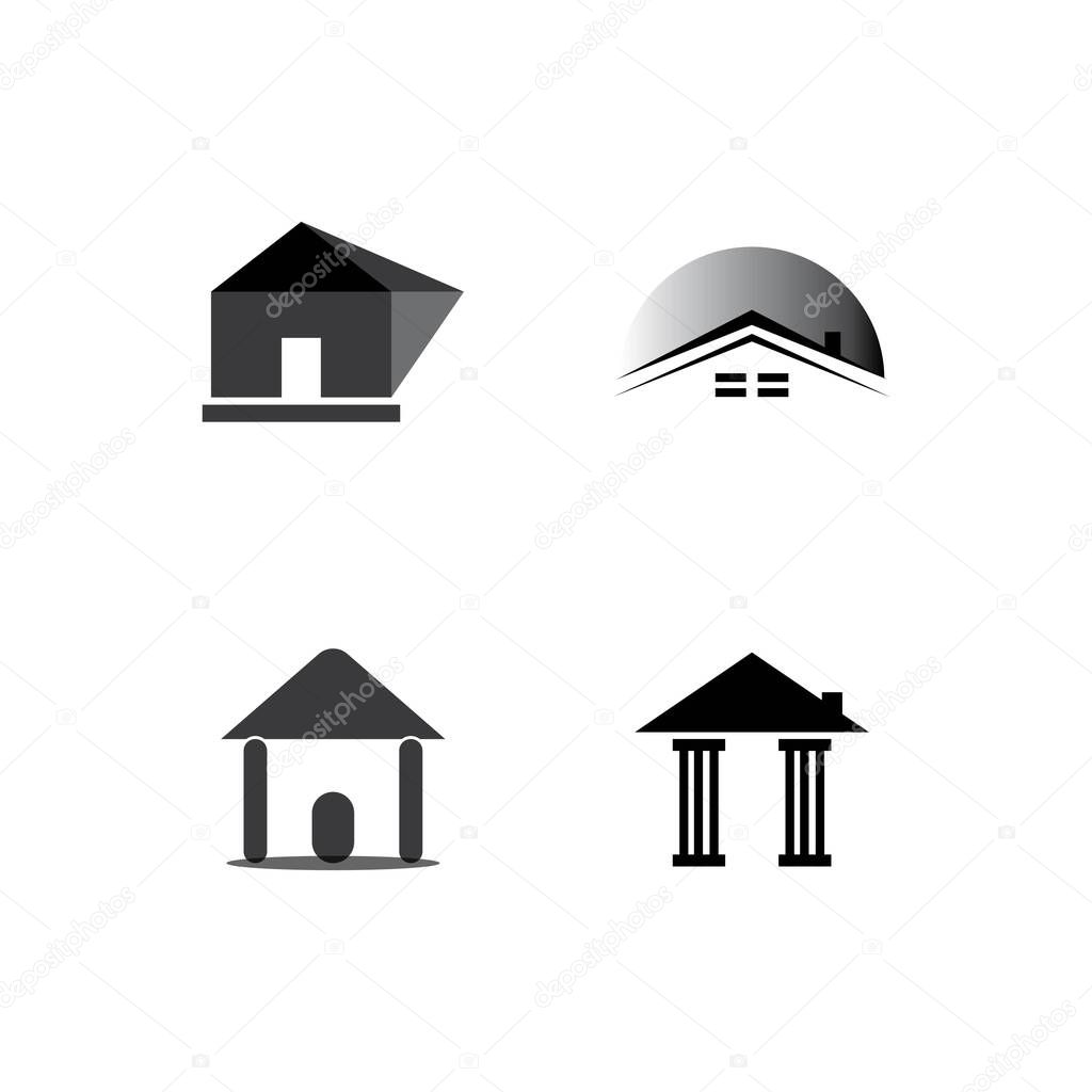home house cottage icon vector logo design