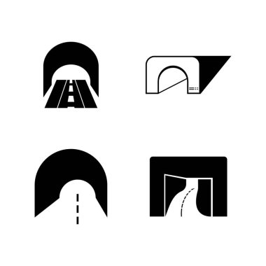 Tünel simgesi vektör tasarımı çizimi, logo arkaplanı.