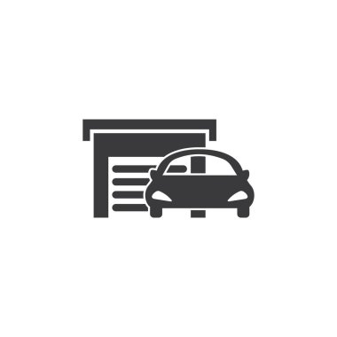 Garaj simgesi vektör tasarımı çizimi 