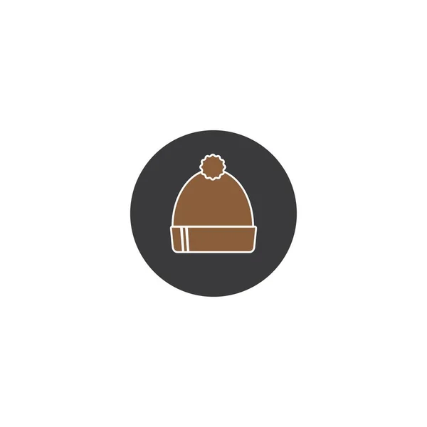 Ícone Chapéu Inverno Design Logotipo Ilustração Fundo — Vetor de Stock