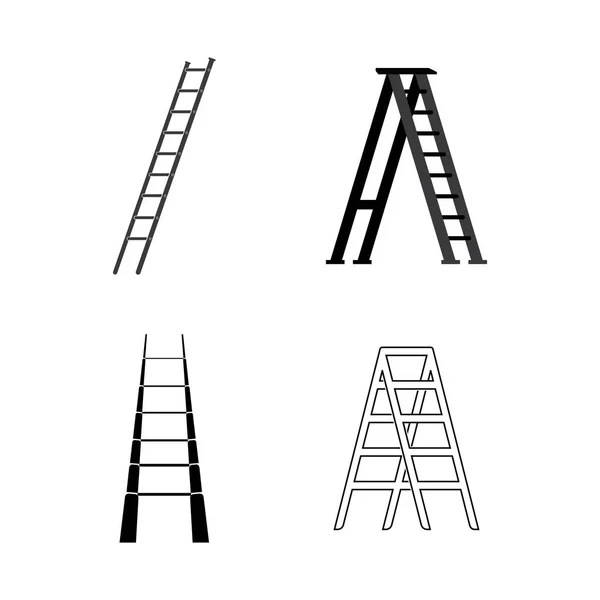 Merdiven Simgesi Vektör Logosu İllüstrasyon Tasarımı. Vektör EPS 10.