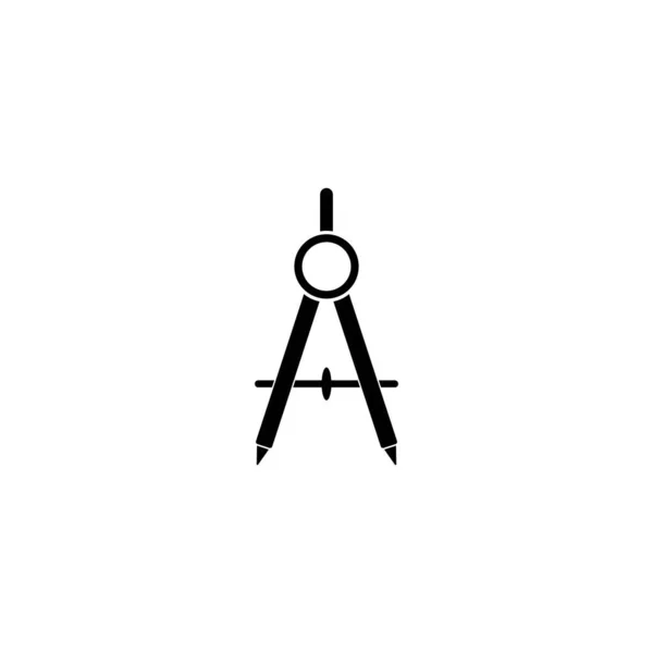 Значок Делителя Геометрия Инженер Архитектор Школьный Символ Плоский Вектор — стоковый вектор