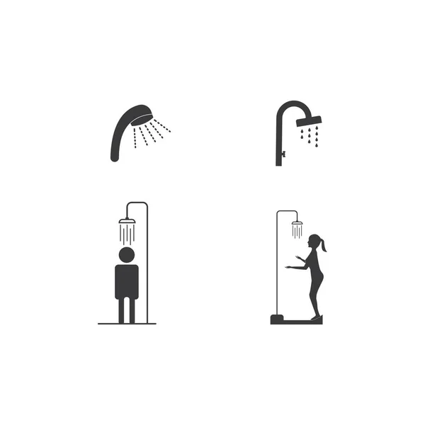 Shower Man Εικονίδιο Σύμβολο Διάνυσμα Σχέδιο Απεικόνισης — Διανυσματικό Αρχείο