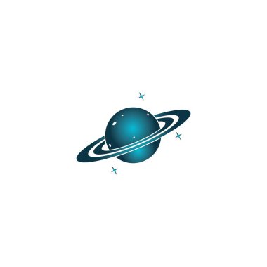 Gezegen vektör simgesi tasarımı illüstrasyon, logo ve arkaplan.