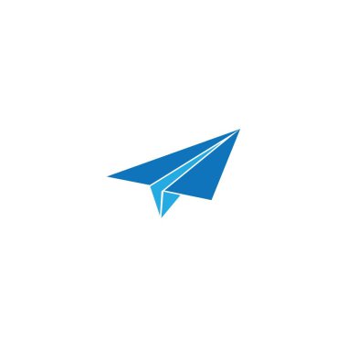 Kağıt düzlem simgesi vektörü, İleti katı logo illüstrasyonu gönder.