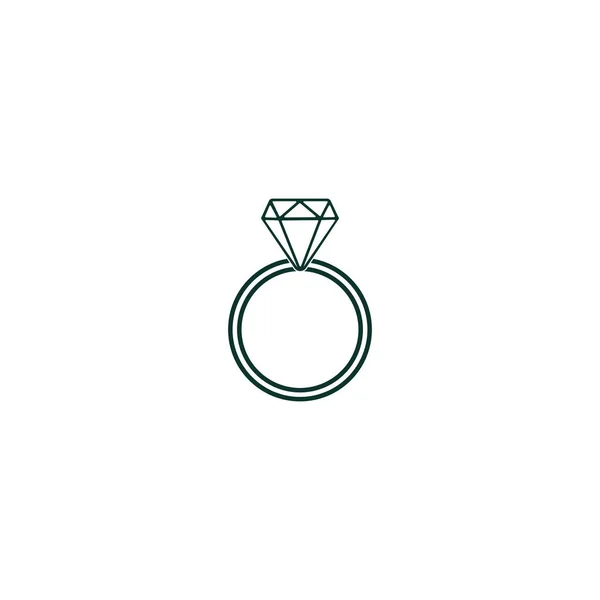 Icono Anillo Diamante Diseño Vectorial Plantilla Ilustración — Archivo Imágenes Vectoriales