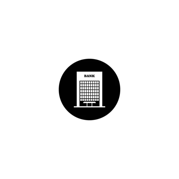 Γραφείο Σήμα Κτίριο Εικονίδιο Επίπεδη Στυλ Διανυσματική Απεικόνιση Διαμερίσματος Λευκό — Διανυσματικό Αρχείο