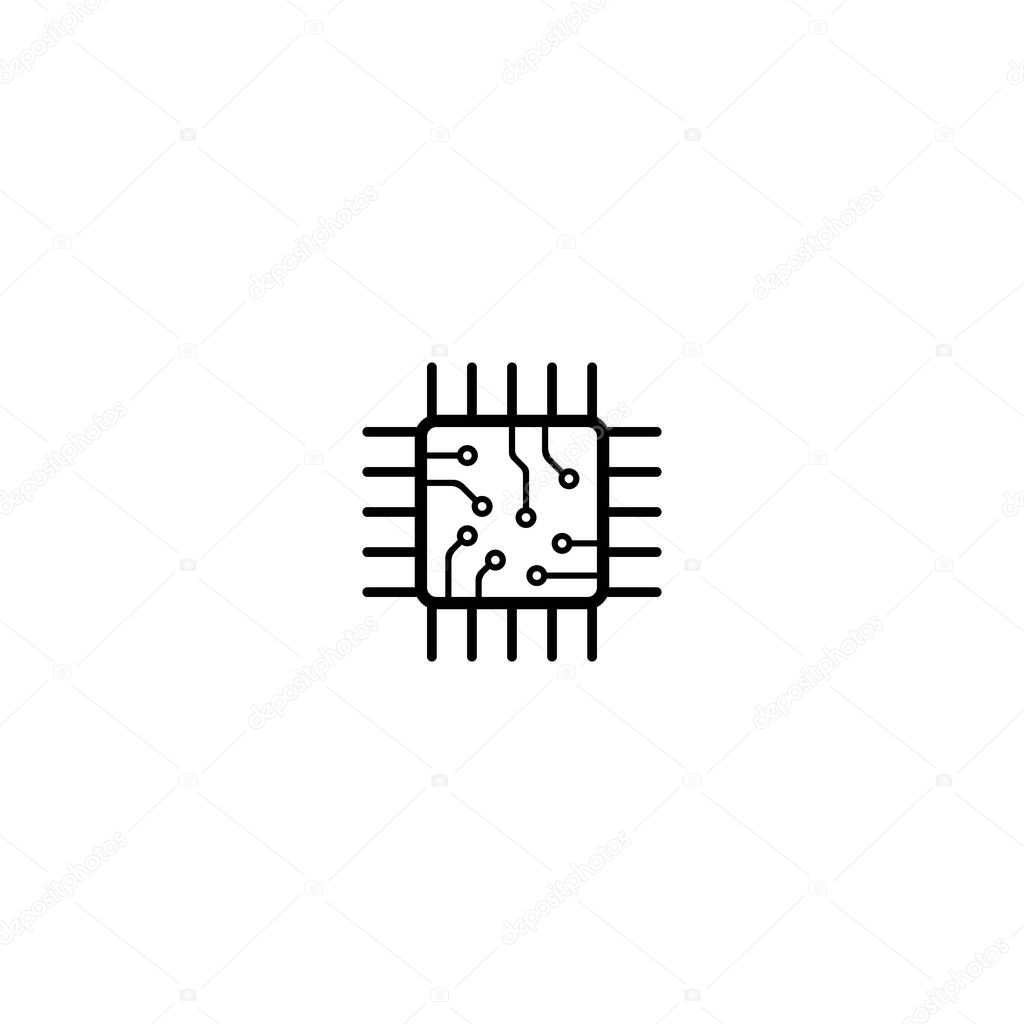 Chip processor vector icon illustration design