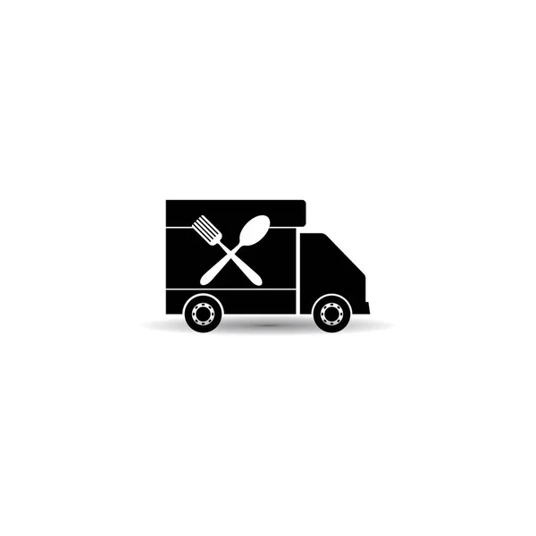 Lebensmittel Lkw Lieferung Symbol Illustration Logo Design — Stockvektor