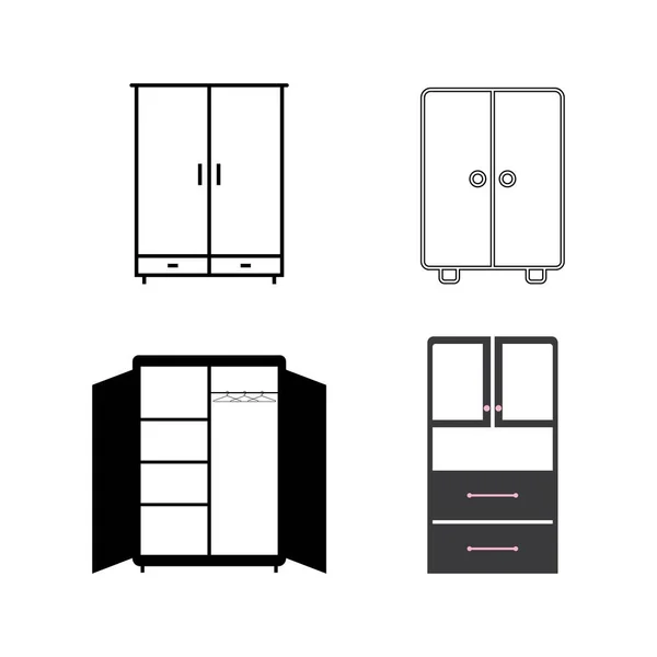 Schrank Ikone Vektor Design Illustration Vorlage — Stockvektor