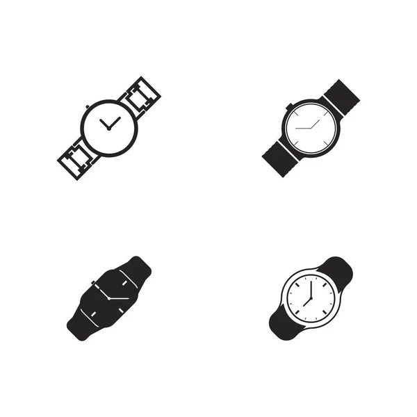 Reloj Pulsera Icono Vector Ilustración Logo Diseño Fondo — Archivo Imágenes Vectoriales