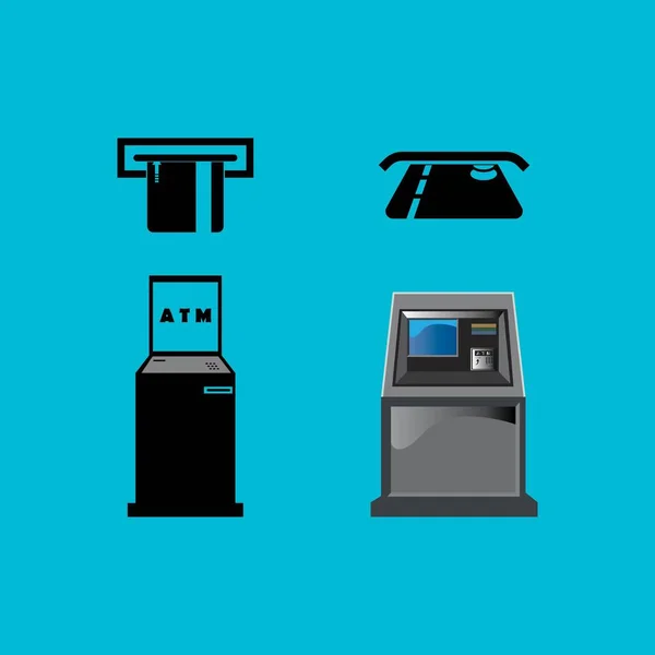 Atm Icono Vector Ilustración Símbolo Diseño — Archivo Imágenes Vectoriales