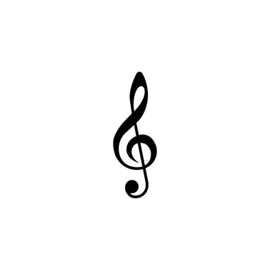 müzik notası logo vektör tasarımı resimleme arkaplanı.