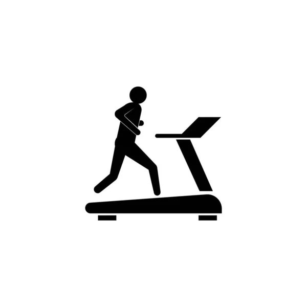 Hombre Elemento Cinta Correr Estilo Plano Simple Sobre Fondo Blanco — Vector de stock