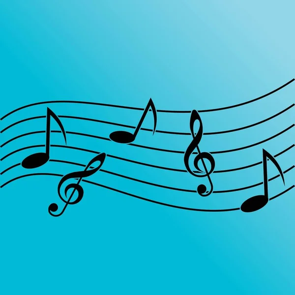 Música Nota Logo Vector Diseño Ilustración Fondo — Archivo Imágenes Vectoriales